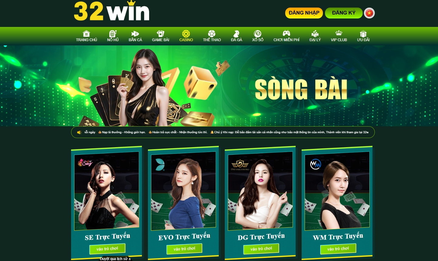 32Win - Trang Chủ Nhà Cái 32Win.Com Không Bị Chặn 25 Sảnh chọn sòng bạc live casino tại nhà cái 32win