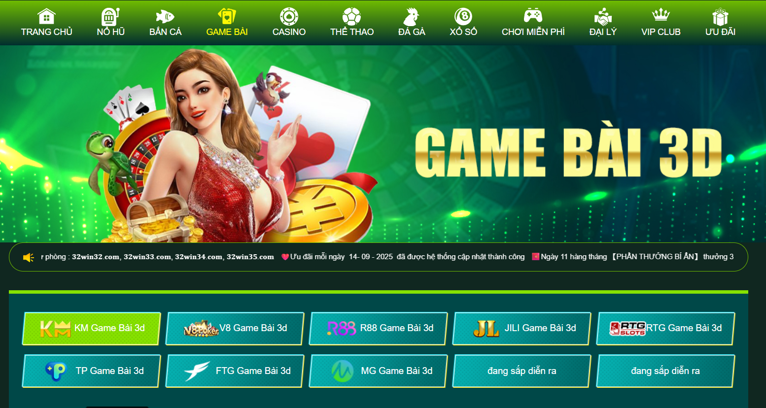 32Win - Trang Chủ Nhà Cái 32Win.Com Không Bị Chặn 26 Nhà cung cấp các tựa game bài đổi thưởng chỉ có tại 32win